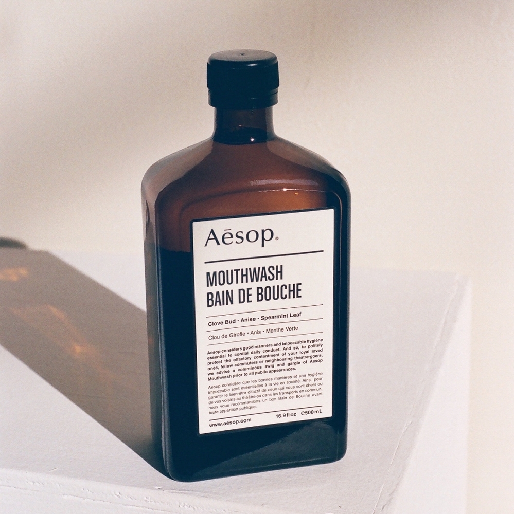 2 Pack Empty Aesop Mouthwash Bottle Vase Decor Refillable Amber Glass